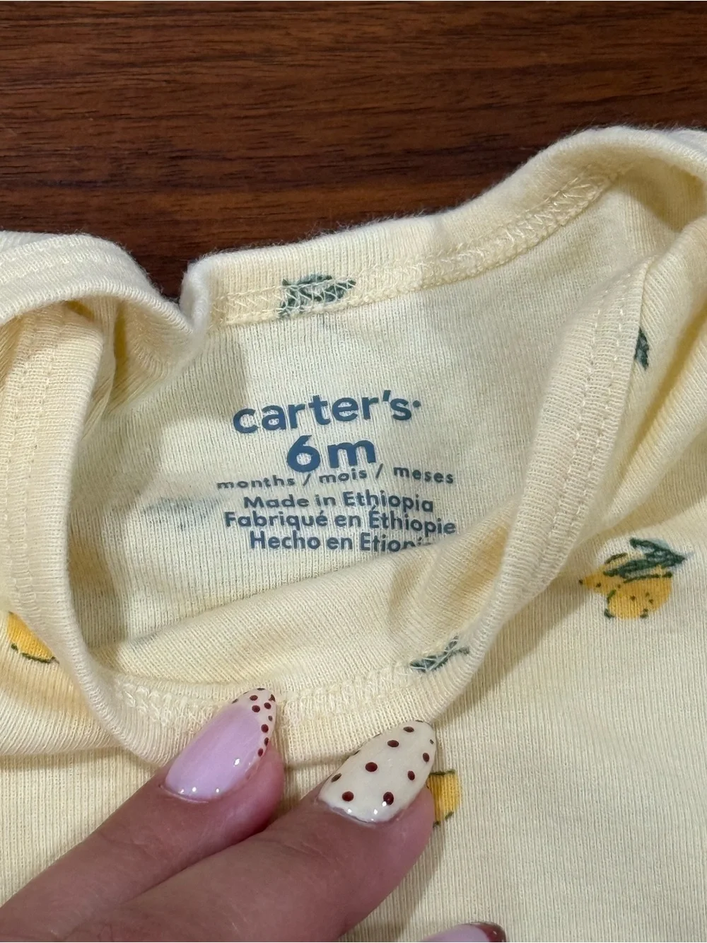 Carter's Yellow and White Lemon Print One-Piece Bodysuits with Yellow Leggings - Picture 4 of 4